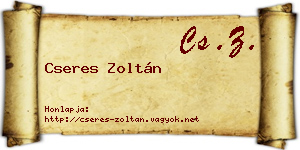 Cseres Zoltán névjegykártya